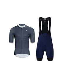 HOLOKOLO Cyklistický krátky dres a krátke nohavice - ELEVATE - antracitová/fialová/modrá/čierna